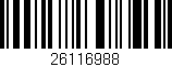 Código de barras (EAN, GTIN, SKU, ISBN): '26116988'