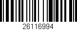 Código de barras (EAN, GTIN, SKU, ISBN): '26116994'