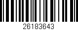Código de barras (EAN, GTIN, SKU, ISBN): '26183643'