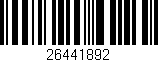 Código de barras (EAN, GTIN, SKU, ISBN): '26441892'