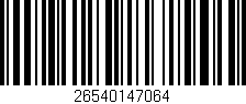 Código de barras (EAN, GTIN, SKU, ISBN): '26540147064'