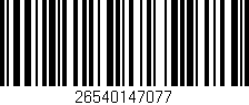 Código de barras (EAN, GTIN, SKU, ISBN): '26540147077'