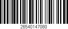 Código de barras (EAN, GTIN, SKU, ISBN): '26540147080'