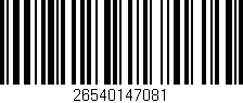 Código de barras (EAN, GTIN, SKU, ISBN): '26540147081'