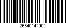 Código de barras (EAN, GTIN, SKU, ISBN): '26540147083'