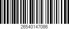 Código de barras (EAN, GTIN, SKU, ISBN): '26540147086'