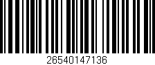 Código de barras (EAN, GTIN, SKU, ISBN): '26540147136'