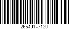 Código de barras (EAN, GTIN, SKU, ISBN): '26540147139'