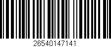 Código de barras (EAN, GTIN, SKU, ISBN): '26540147141'