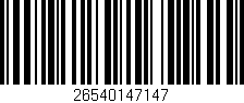 Código de barras (EAN, GTIN, SKU, ISBN): '26540147147'