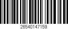 Código de barras (EAN, GTIN, SKU, ISBN): '26540147159'