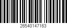 Código de barras (EAN, GTIN, SKU, ISBN): '26540147163'