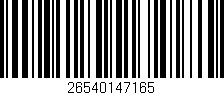 Código de barras (EAN, GTIN, SKU, ISBN): '26540147165'