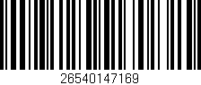 Código de barras (EAN, GTIN, SKU, ISBN): '26540147169'