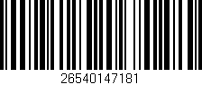 Código de barras (EAN, GTIN, SKU, ISBN): '26540147181'