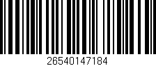Código de barras (EAN, GTIN, SKU, ISBN): '26540147184'