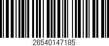 Código de barras (EAN, GTIN, SKU, ISBN): '26540147185'