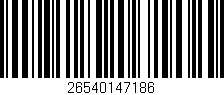 Código de barras (EAN, GTIN, SKU, ISBN): '26540147186'