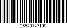 Código de barras (EAN, GTIN, SKU, ISBN): '26540147189'