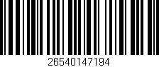 Código de barras (EAN, GTIN, SKU, ISBN): '26540147194'