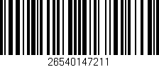 Código de barras (EAN, GTIN, SKU, ISBN): '26540147211'