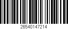 Código de barras (EAN, GTIN, SKU, ISBN): '26540147214'