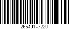 Código de barras (EAN, GTIN, SKU, ISBN): '26540147229'