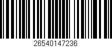 Código de barras (EAN, GTIN, SKU, ISBN): '26540147236'