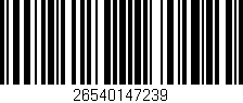 Código de barras (EAN, GTIN, SKU, ISBN): '26540147239'