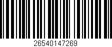 Código de barras (EAN, GTIN, SKU, ISBN): '26540147269'