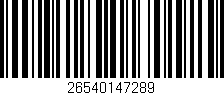Código de barras (EAN, GTIN, SKU, ISBN): '26540147289'