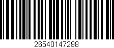 Código de barras (EAN, GTIN, SKU, ISBN): '26540147298'