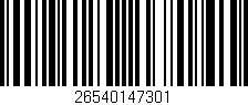 Código de barras (EAN, GTIN, SKU, ISBN): '26540147301'
