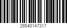 Código de barras (EAN, GTIN, SKU, ISBN): '26540147317'