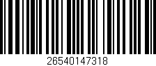 Código de barras (EAN, GTIN, SKU, ISBN): '26540147318'