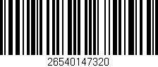 Código de barras (EAN, GTIN, SKU, ISBN): '26540147320'