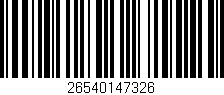 Código de barras (EAN, GTIN, SKU, ISBN): '26540147326'