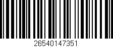 Código de barras (EAN, GTIN, SKU, ISBN): '26540147351'