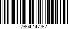 Código de barras (EAN, GTIN, SKU, ISBN): '26540147357'