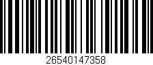 Código de barras (EAN, GTIN, SKU, ISBN): '26540147358'