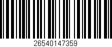Código de barras (EAN, GTIN, SKU, ISBN): '26540147359'