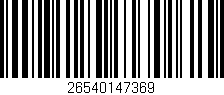 Código de barras (EAN, GTIN, SKU, ISBN): '26540147369'