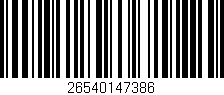 Código de barras (EAN, GTIN, SKU, ISBN): '26540147386'