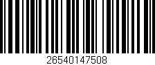 Código de barras (EAN, GTIN, SKU, ISBN): '26540147508'