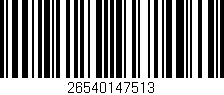 Código de barras (EAN, GTIN, SKU, ISBN): '26540147513'