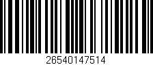 Código de barras (EAN, GTIN, SKU, ISBN): '26540147514'