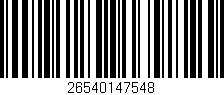Código de barras (EAN, GTIN, SKU, ISBN): '26540147548'