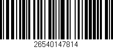 Código de barras (EAN, GTIN, SKU, ISBN): '26540147814'