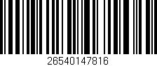 Código de barras (EAN, GTIN, SKU, ISBN): '26540147816'