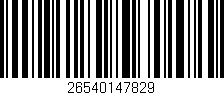 Código de barras (EAN, GTIN, SKU, ISBN): '26540147829'